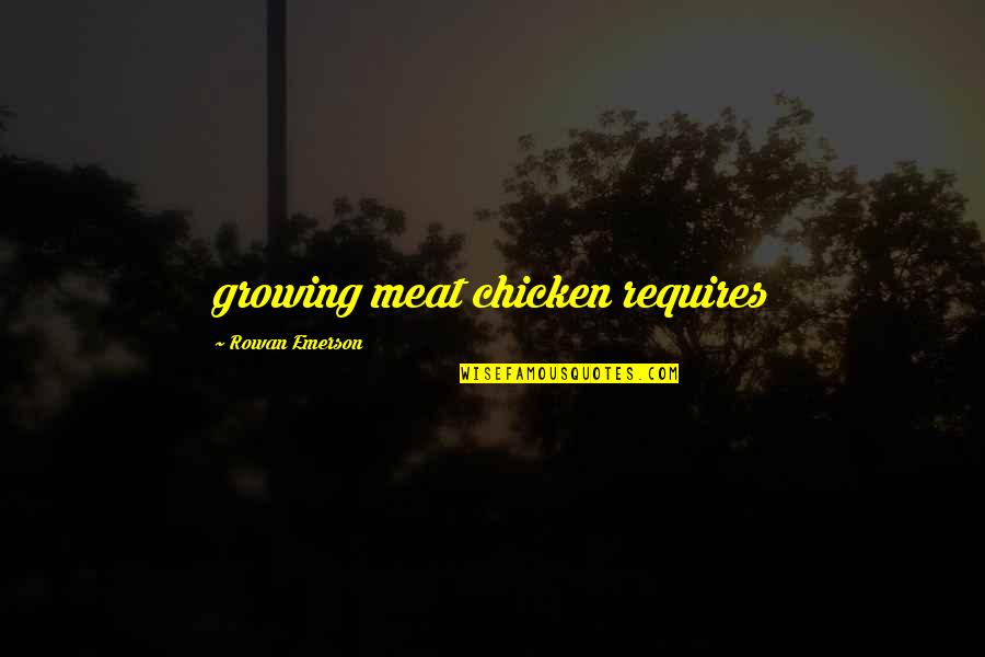 Rowan Quotes By Rowan Emerson: growing meat chicken requires Rowan Quotes By Rowan Emerson: growing meat chicken requires