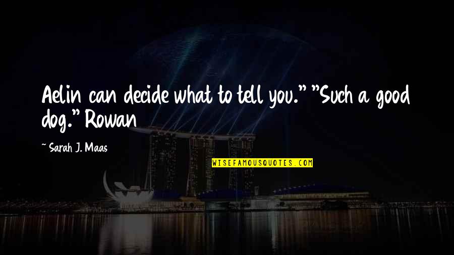 Rowan Quotes By Sarah J. Maas: Aelin can decide what to tell you." "Such Rowan Quotes By Sarah J. Maas: Aelin can decide what to tell you." "Such