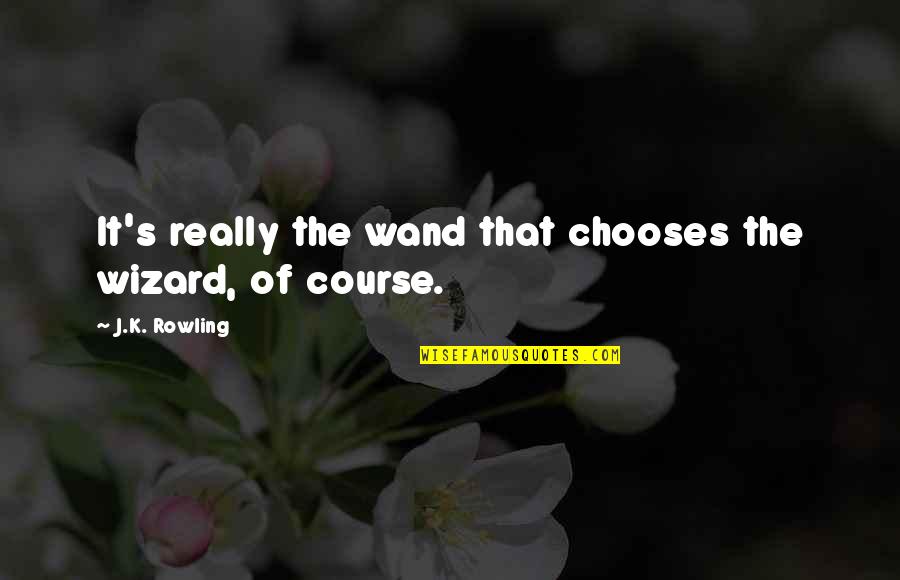 Rowling Quotes By J.K. Rowling: It's really the wand that chooses the wizard,