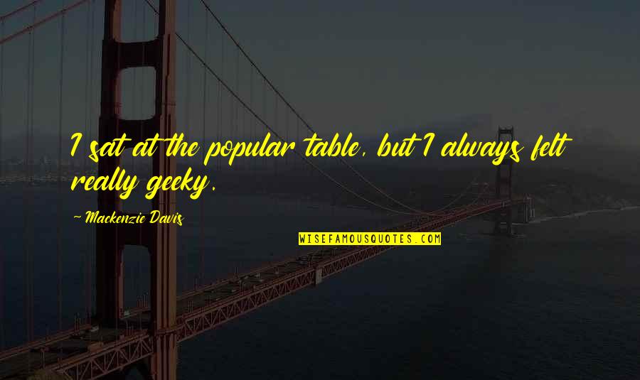Roxy Leblanc Quotes By Mackenzie Davis: I sat at the popular table, but I Roxy Leblanc Quotes By Mackenzie Davis: I sat at the popular table, but I