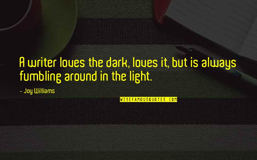 Roy Williams Funny Quotes By Joy Williams: A writer loves the dark, loves it, but
