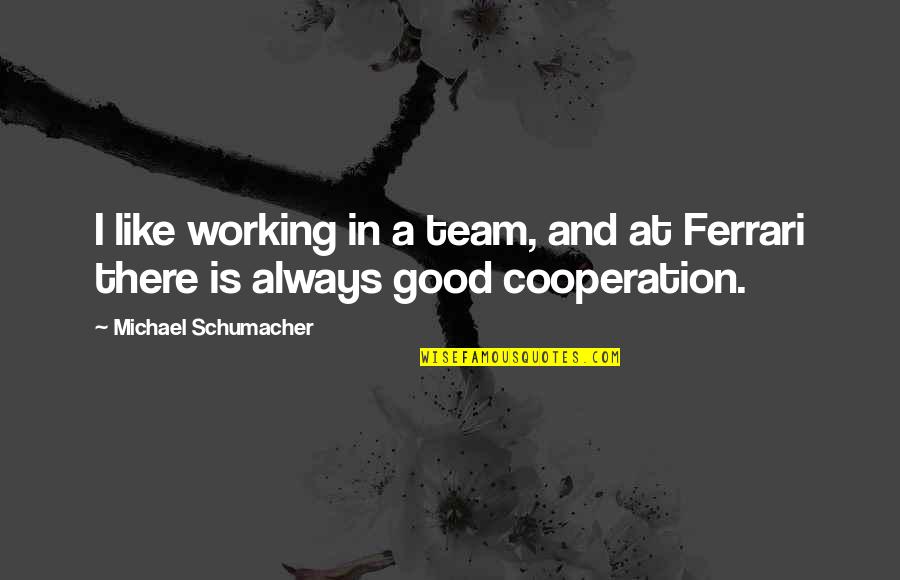 Royal Australian Navy Quotes By Michael Schumacher: I like working in a team, and at Royal Australian Navy Quotes By Michael Schumacher: I like working in a team, and at