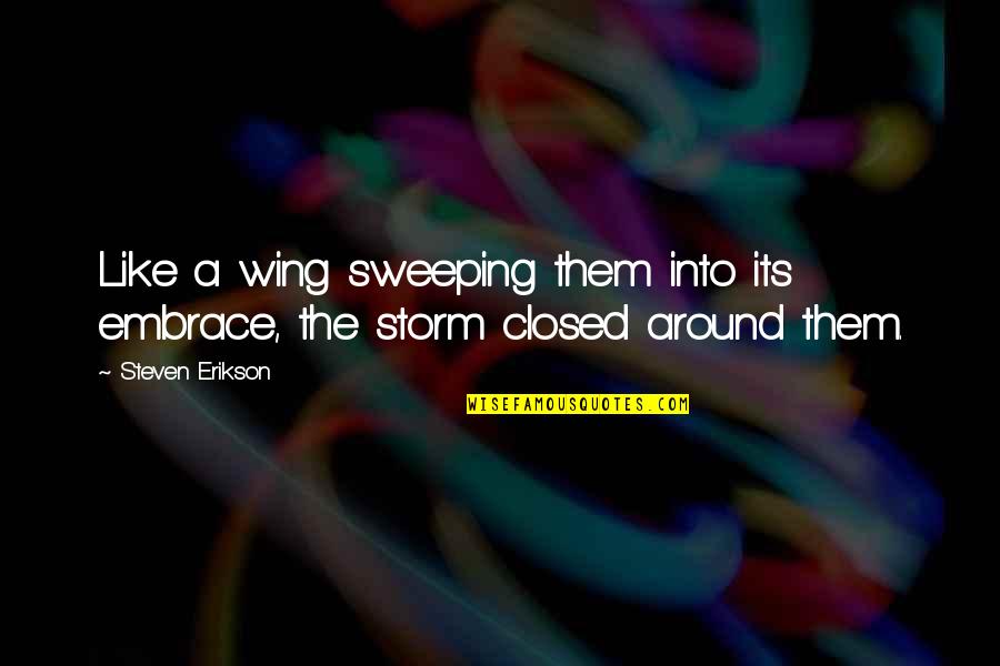 Royce Farms Bbq Quotes By Steven Erikson: Like a wing sweeping them into its embrace,
