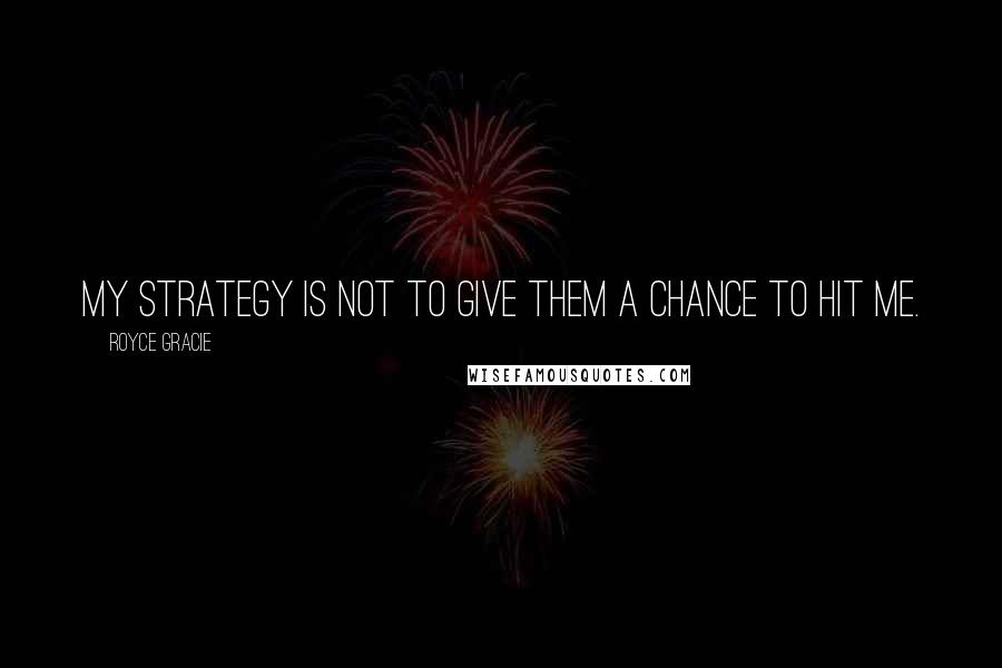 Royce Gracie quotes: My strategy is not to give them a chance to hit me.