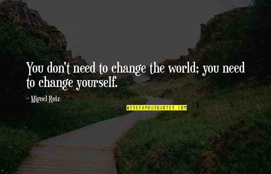 Royce Phantom Quotes By Miguel Ruiz: You don't need to change the world; you