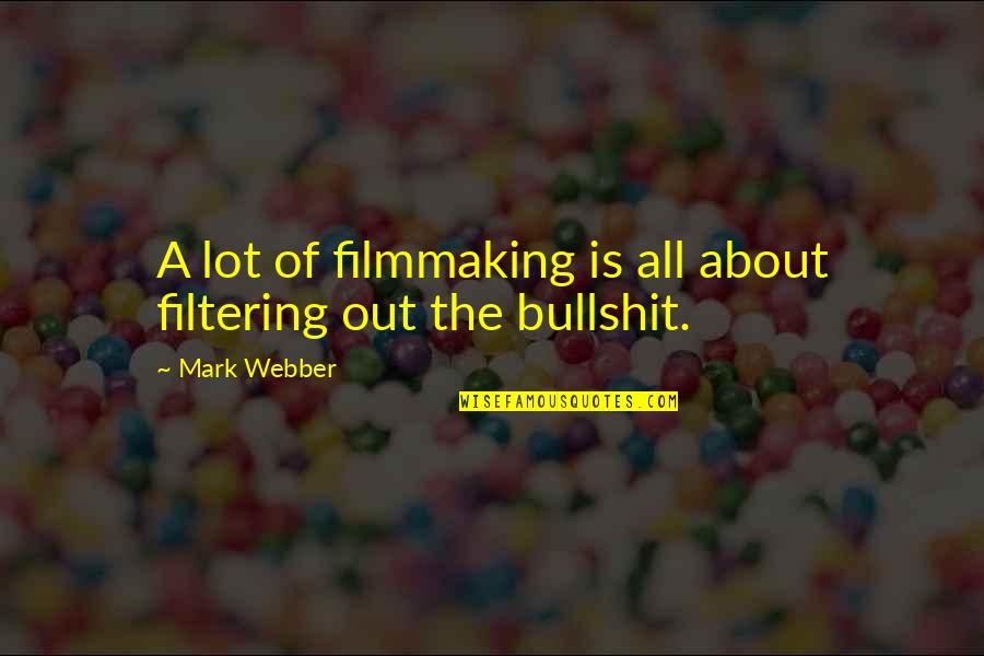 Royle School Quotes By Mark Webber: A lot of filmmaking is all about filtering