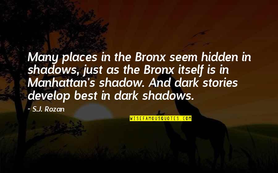 Rozan Quotes By S.J. Rozan: Many places in the Bronx seem hidden in