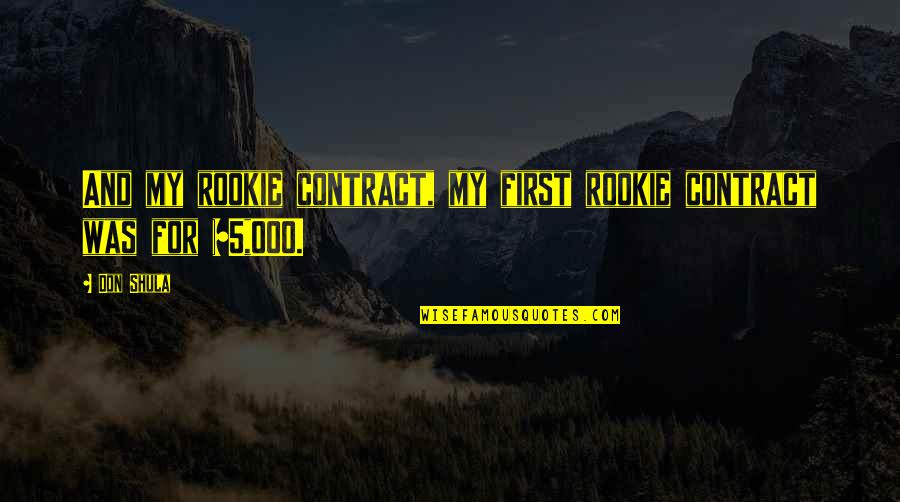 Rozando O Quotes By Don Shula: And my rookie contract, my first rookie contract