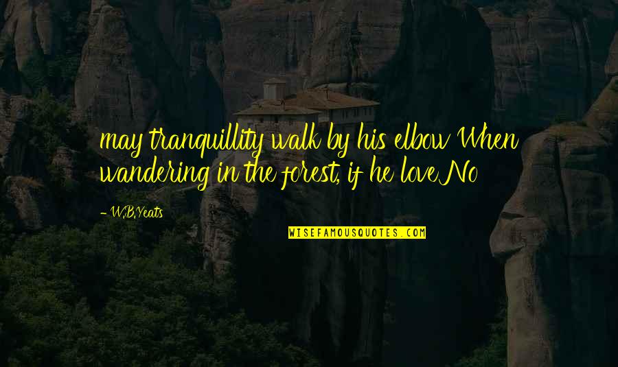 Rozemarijn Stekken Quotes By W.B.Yeats: may tranquillity walk by his elbow When wandering