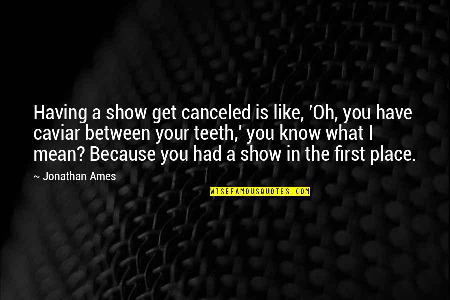 Rozen Snoeien Quotes By Jonathan Ames: Having a show get canceled is like, 'Oh,