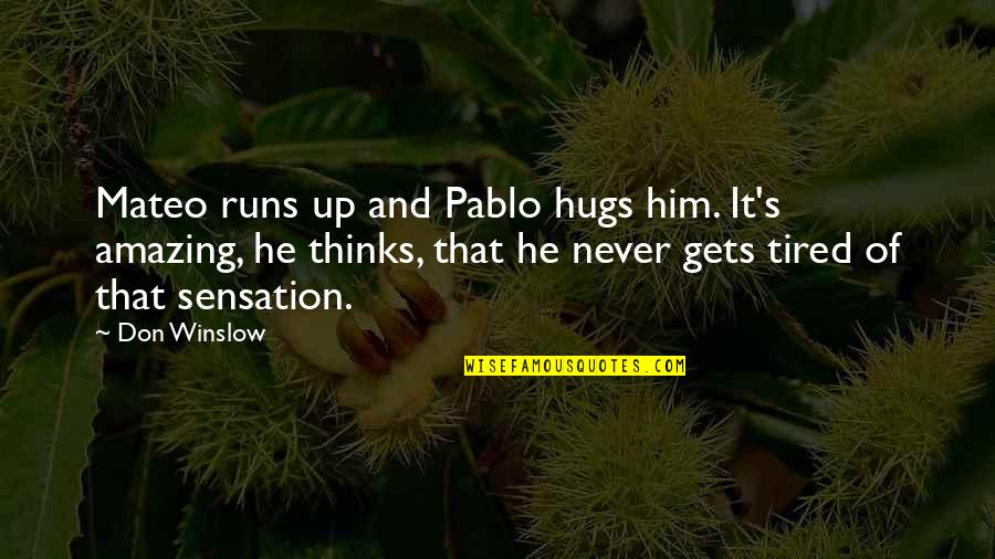 Rrsnc Quotes By Don Winslow: Mateo runs up and Pablo hugs him. It's Rrsnc Quotes By Don Winslow: Mateo runs up and Pablo hugs him. It's
