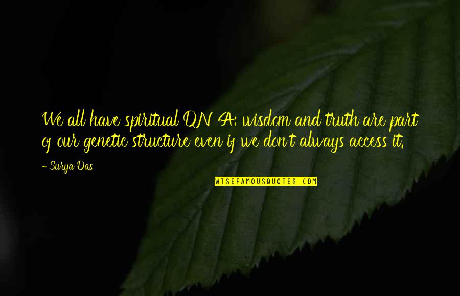 Rstenetbank Quotes By Surya Das: We all have spiritual DNA; wisdom and truth