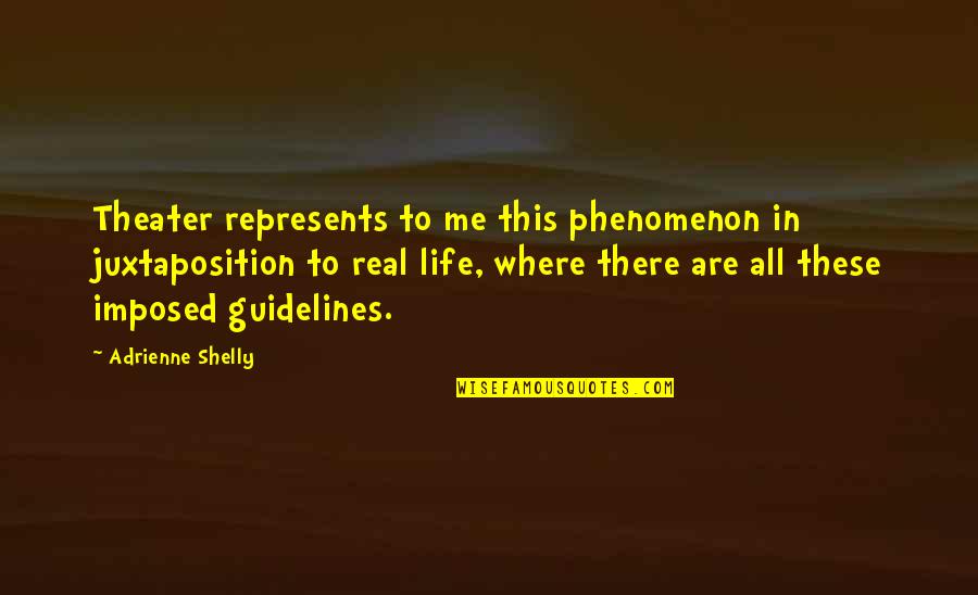 Rsums Quotes By Adrienne Shelly: Theater represents to me this phenomenon in juxtaposition