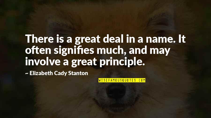 Rt Putin Quotes By Elizabeth Cady Stanton: There is a great deal in a name.