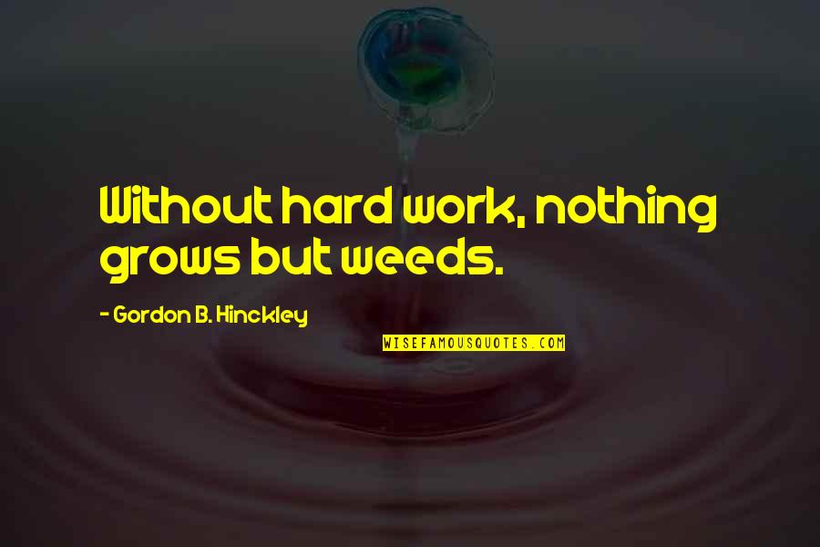 Rubando For Congress Quotes By Gordon B. Hinckley: Without hard work, nothing grows but weeds.