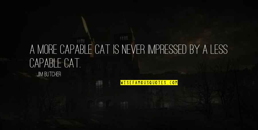 Ruben Devill Quotes By Jim Butcher: A more capable cat is never impressed by