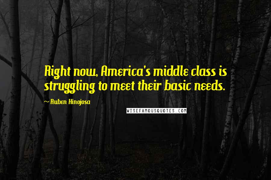 Ruben Hinojosa quotes: Right now, America's middle class is struggling to meet their basic needs.