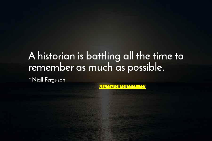 Rubescent Quotes By Niall Ferguson: A historian is battling all the time to