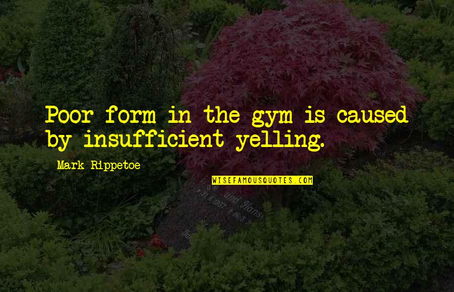 Rubnitz St Quotes By Mark Rippetoe: Poor form in the gym is caused by