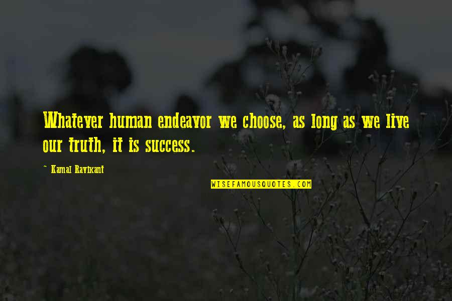 Ruchika Kapoor Quotes By Kamal Ravikant: Whatever human endeavor we choose, as long as