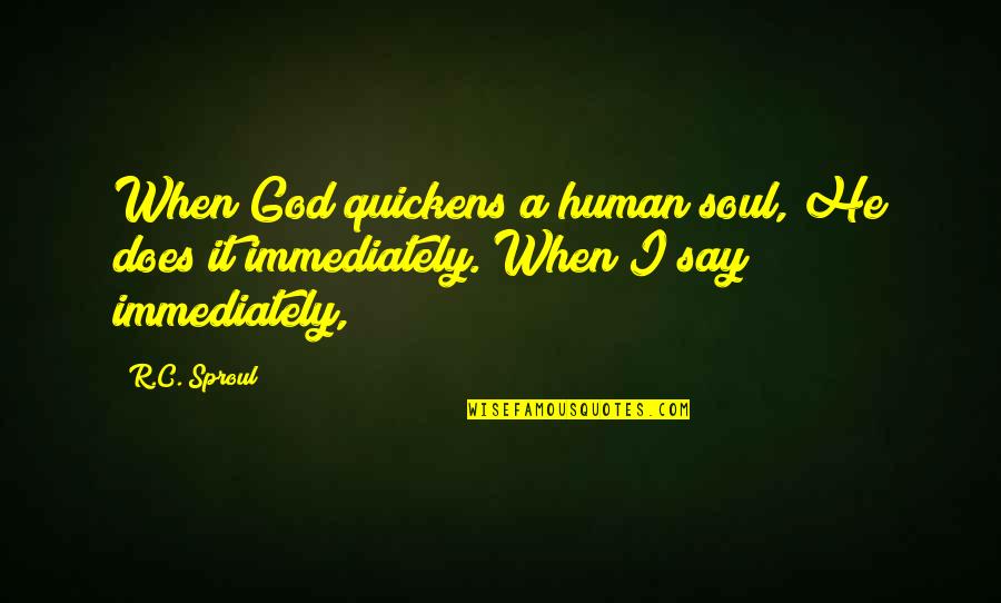 Ruchti Hotel Quotes By R.C. Sproul: When God quickens a human soul, He does