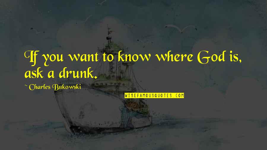 Ruddick And Wood Quotes By Charles Bukowski: If you want to know where God is,