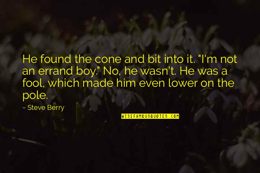 Rude American Quotes By Steve Berry: He found the cone and bit into it.