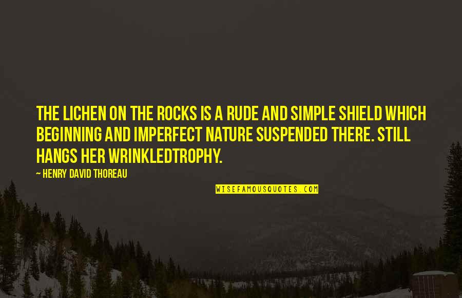 Rude And Quotes By Henry David Thoreau: The lichen on the rocks is a rude Rude And Quotes By Henry David Thoreau: The lichen on the rocks is a rude