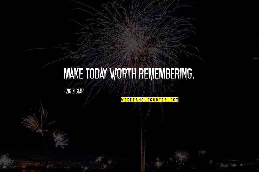 Rudhyar Paeans Quotes By Zig Ziglar: Make today worth remembering. Rudhyar Paeans Quotes By Zig Ziglar: Make today worth remembering.