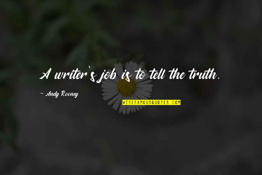 Rudisell Quotes By Andy Rooney: A writer's job is to tell the truth. Rudisell Quotes By Andy Rooney: A writer's job is to tell the truth.