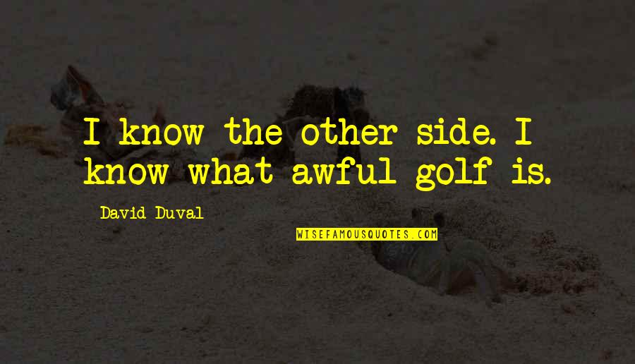 Rudner Rodica Quotes By David Duval: I know the other side. I know what