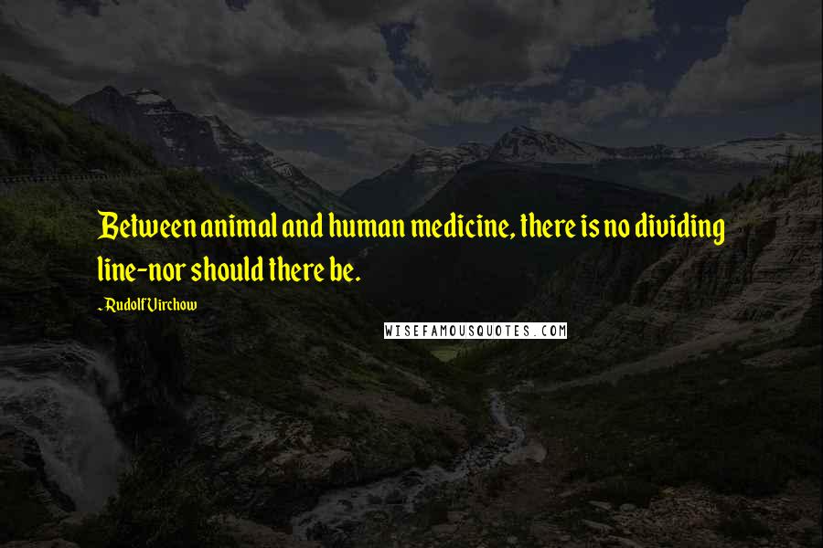 Rudolf Virchow quotes: Between animal and human medicine, there is no dividing line-nor should there be.