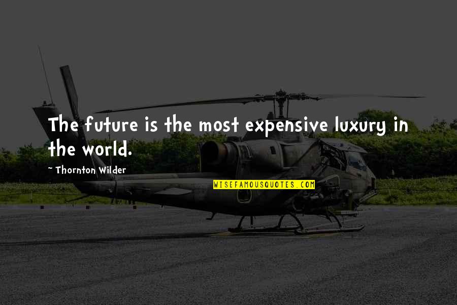 Rudolph Schindler Quotes By Thornton Wilder: The future is the most expensive luxury in