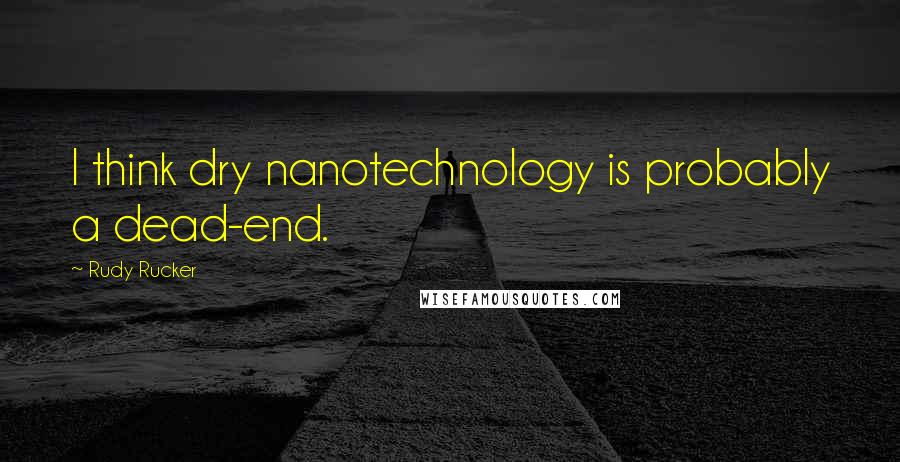 Rudy Rucker quotes: I think dry nanotechnology is probably a dead-end.