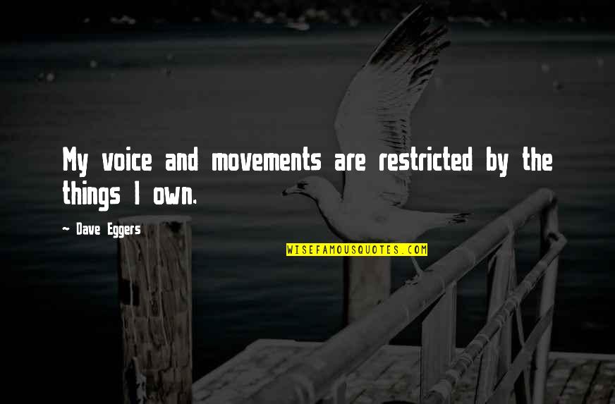 Ruedel Quotes By Dave Eggers: My voice and movements are restricted by the