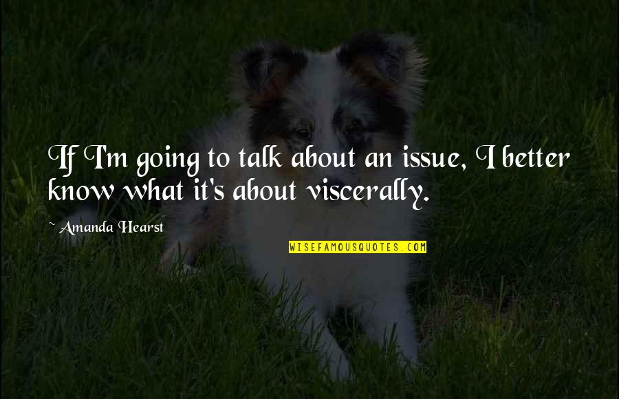 Ruettiger Game Quotes By Amanda Hearst: If I'm going to talk about an issue,