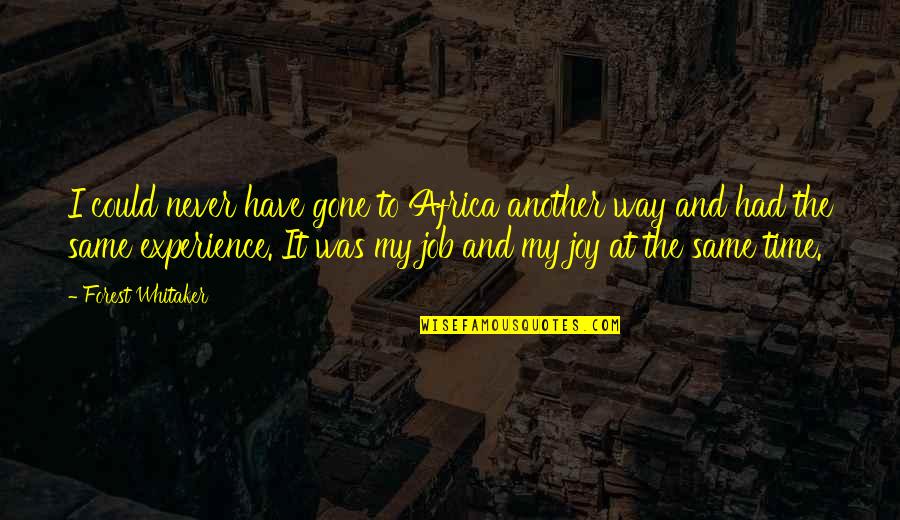 Rufaro And Black Quotes By Forest Whitaker: I could never have gone to Africa another