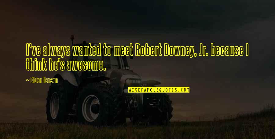 Rufflers Roost Quotes By Elden Henson: I've always wanted to meet Robert Downey, Jr.