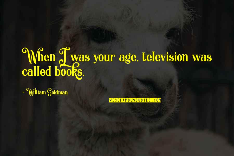 Ruffoni Opus Quotes By William Goldman: When I was your age, television was called