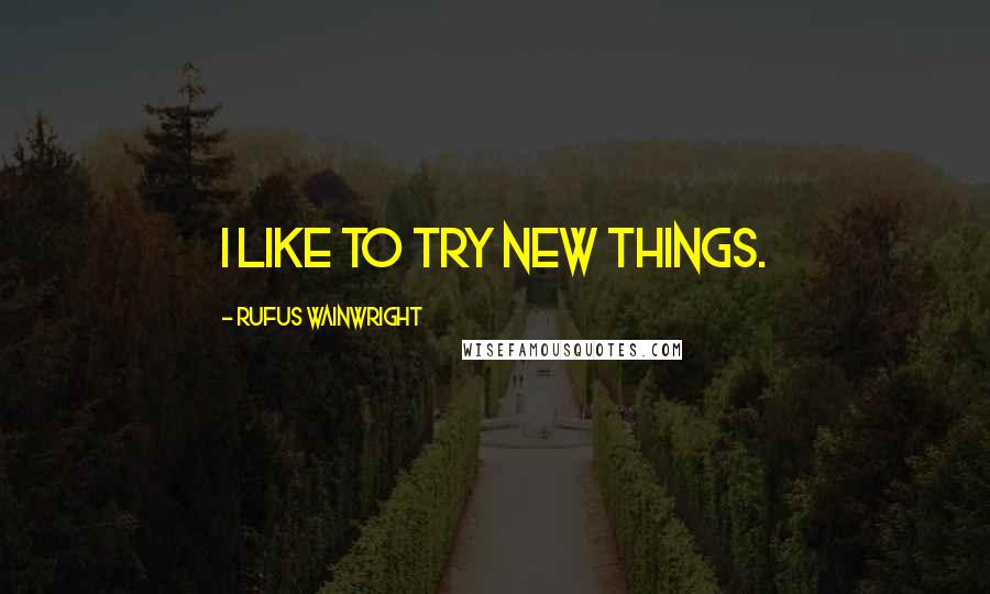 Rufus Wainwright quotes: I like to try new things.