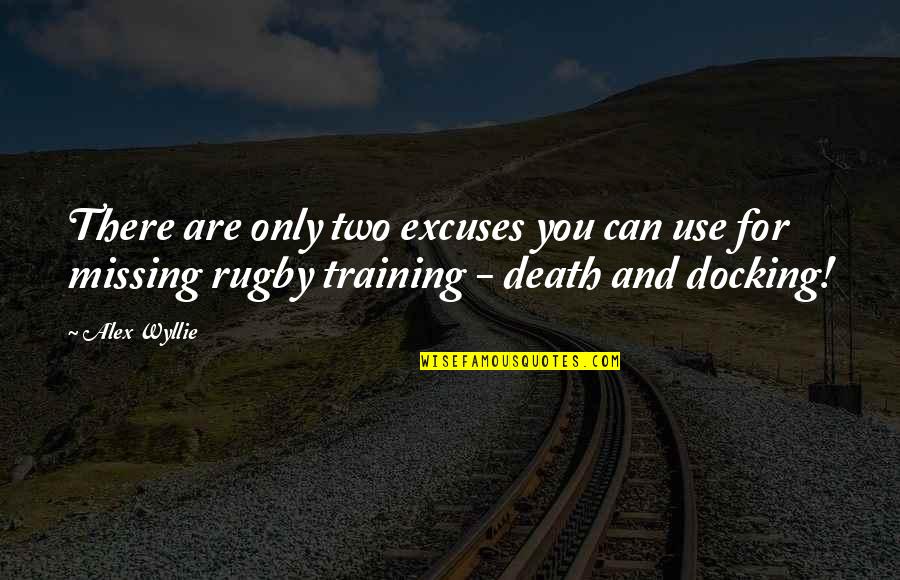 Rugby's Quotes By Alex Wyllie: There are only two excuses you can use