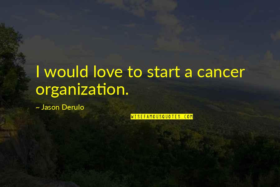 Ruggiano Family Quotes By Jason Derulo: I would love to start a cancer organization.