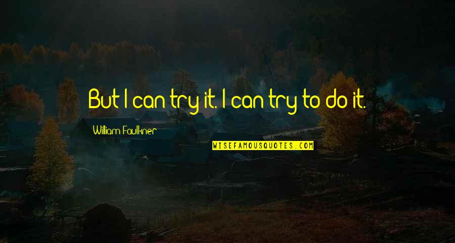 Ruggirello Attorney Quotes By William Faulkner: But I can try it. I can try Ruggirello Attorney Quotes By William Faulkner: But I can try it. I can try