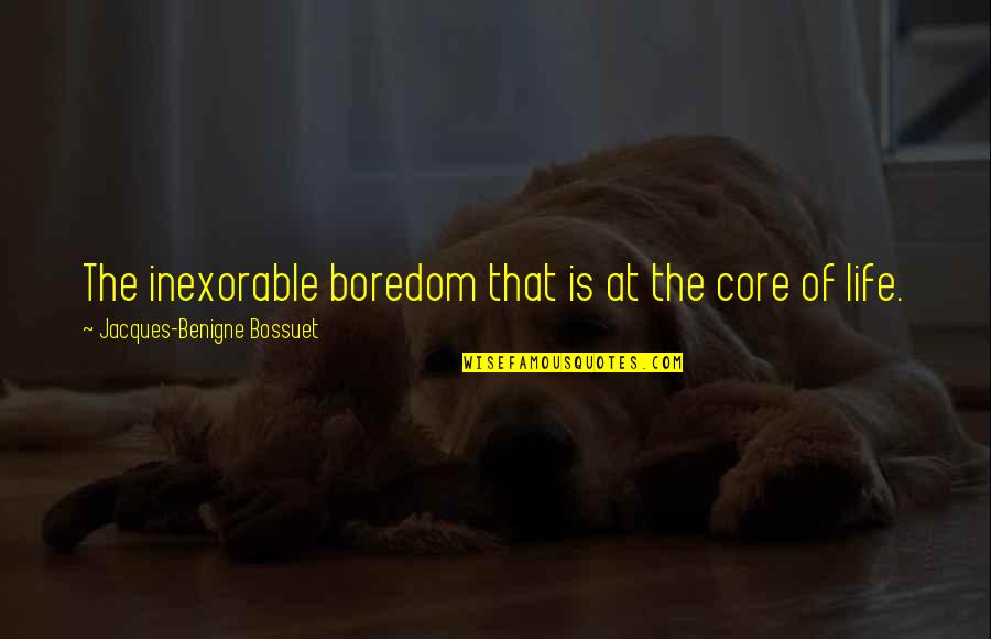 Ruhumuriza Cyprien Quotes By Jacques-Benigne Bossuet: The inexorable boredom that is at the core Ruhumuriza Cyprien Quotes By Jacques-Benigne Bossuet: The inexorable boredom that is at the core