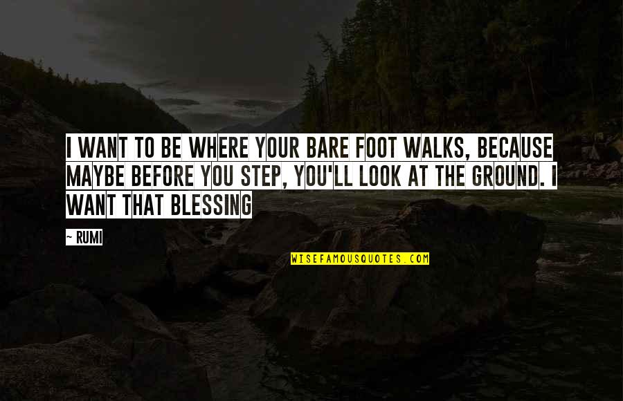 Ruhun Doysun Quotes By Rumi: I want to be where your bare foot Ruhun Doysun Quotes By Rumi: I want to be where your bare foot