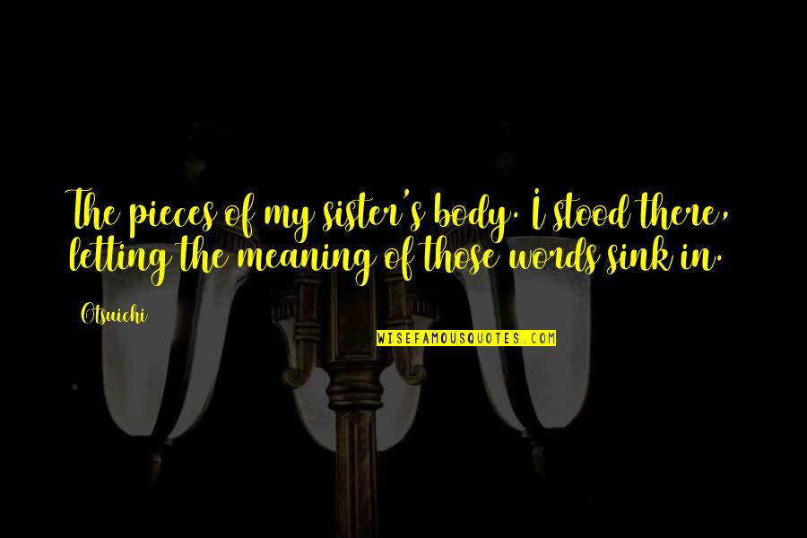 Ruining Mood Quotes By Otsuichi: The pieces of my sister's body. I stood