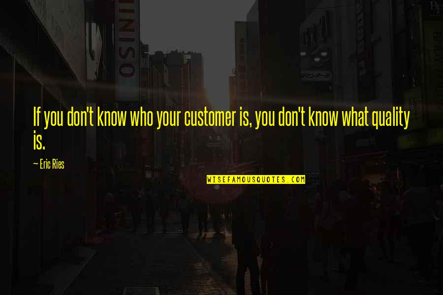 Ruislip Lido Quotes By Eric Ries: If you don't know who your customer is,