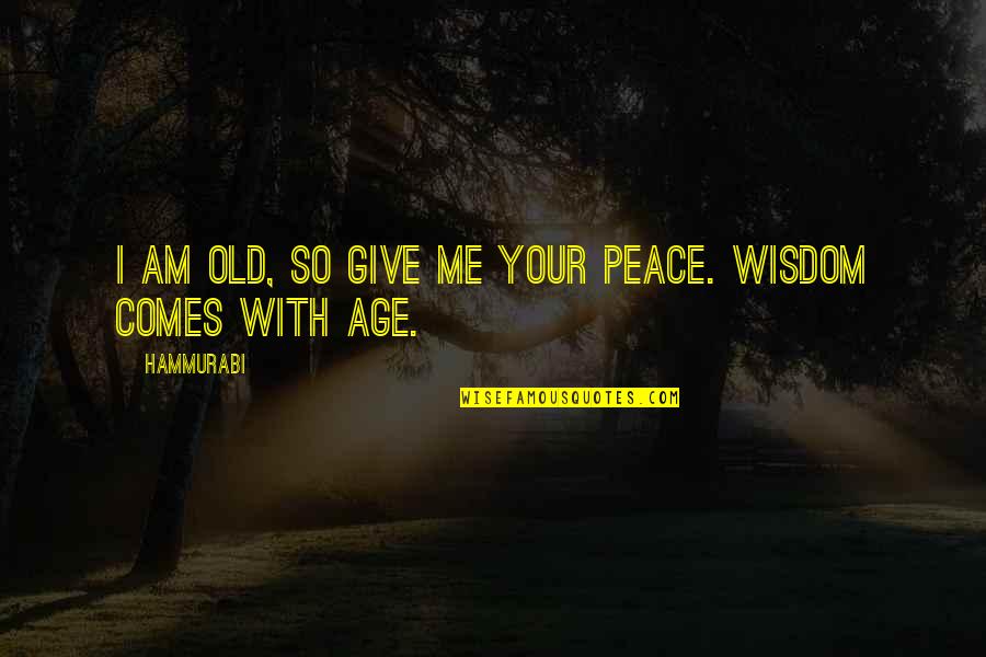 Rukyo Quotes By Hammurabi: I am old, so give me your peace.