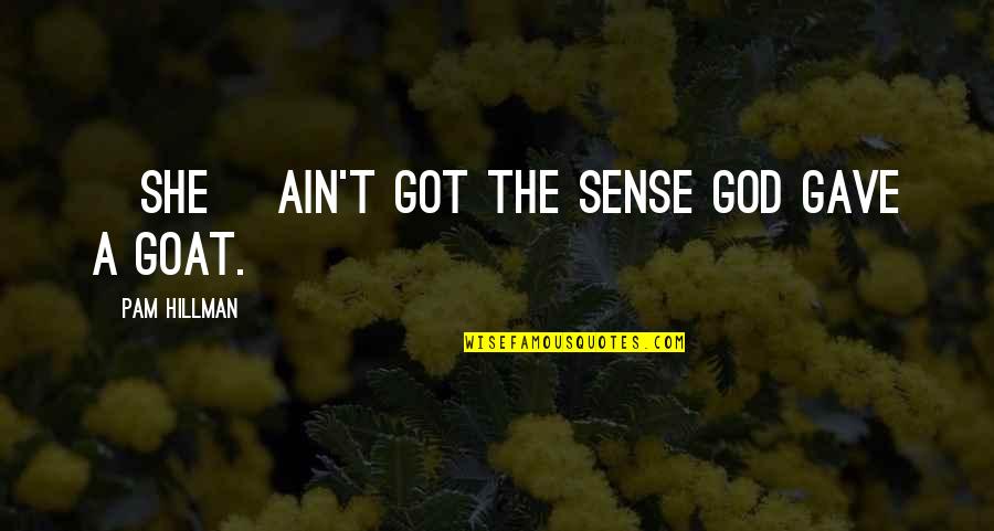 Rula Dene Wale Quotes By Pam Hillman: {She] ain't got the sense God gave a