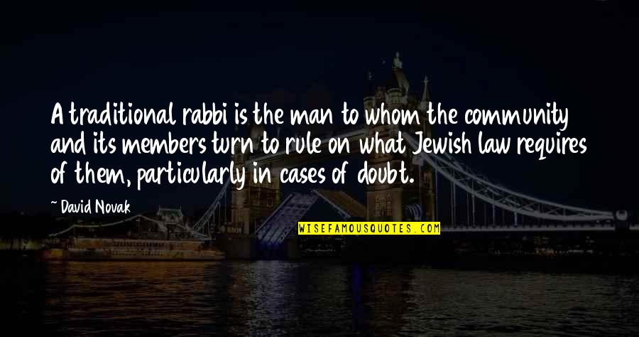 Rule And Law Quotes By David Novak: A traditional rabbi is the man to whom